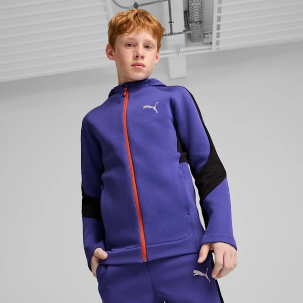 PUMA EVOSTRIPE: Superfed hættetrøje til store børn - Klar til leg og stil hele dagen!