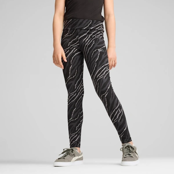 PUMA ESS+ ANIMAL Leggings til store børn: Vilde mønstre, legende komfort, klar til eventyr!
